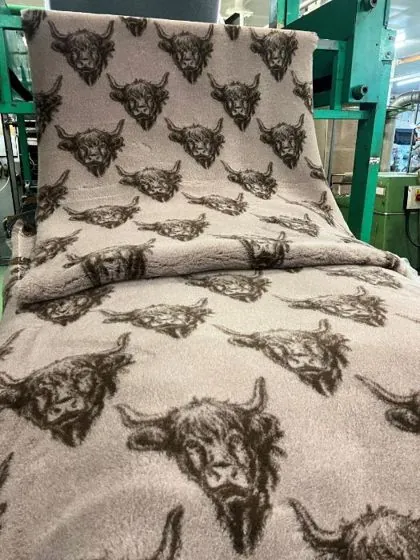 Highland cow pattern vet bedding