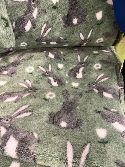 Rabbit pattern vet bedding